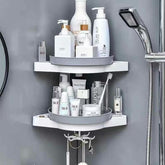 BATHROOM CORNER SHELF ROTATING (Single Layer)