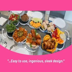 Portable Rotating Lazy Susan Tray – Expandable Kitchen & Dining Table Organizer