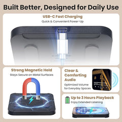 Quran Magnet Speaker for Fridge - Preloaded Surah Player with Islamic Recitations, Portable Magnetic, USB-C Rechargeable, Touch Control, Ramadan & Eid Gifts, Islamic Gifts(Surah Al-Mu'minun)