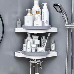 BATHROOM CORNER SHELF ROTATING (Single Layer)