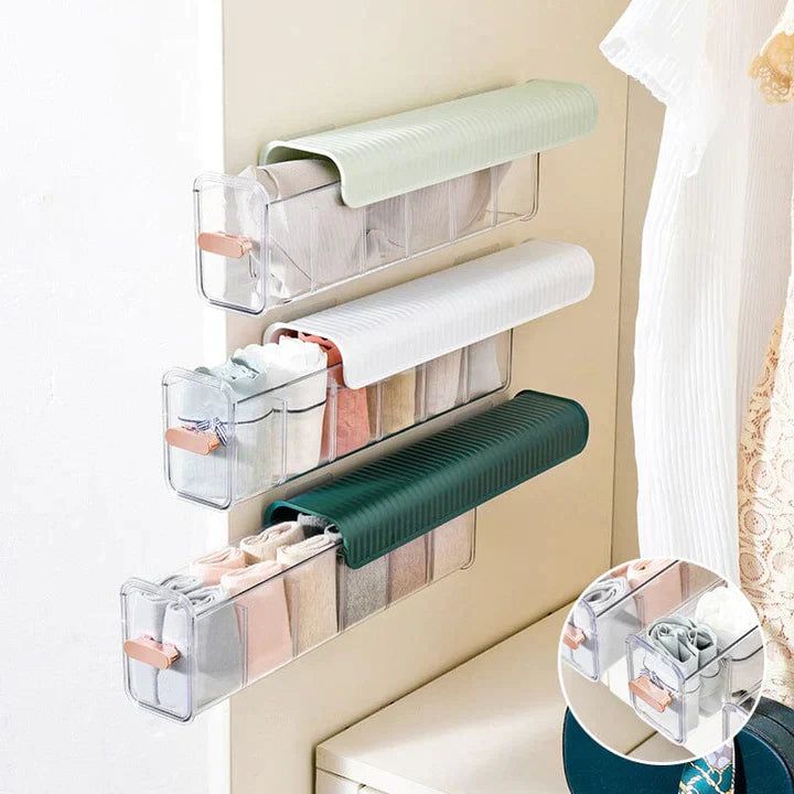Original 6 Cells Wall Mount Socks Underwear Drawer Organizer - Savroo